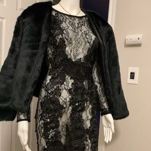 Black lace midi